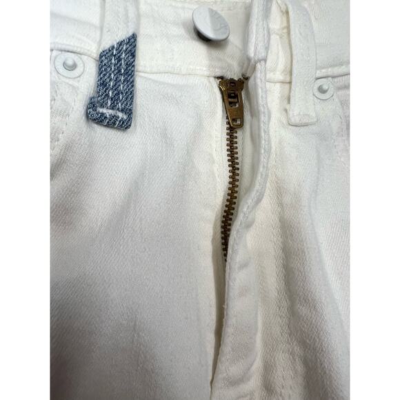 Seven for All Mankind Jeans High Waist Ankle Skinny White w/ Denim Patch Pocket - Picture 13 of 16